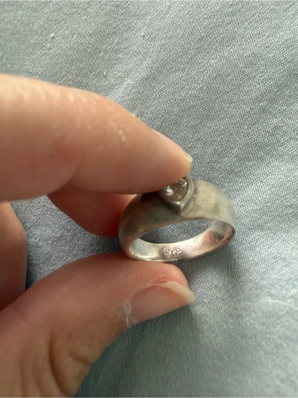 Silver Heart Accent Band Ring - Silver